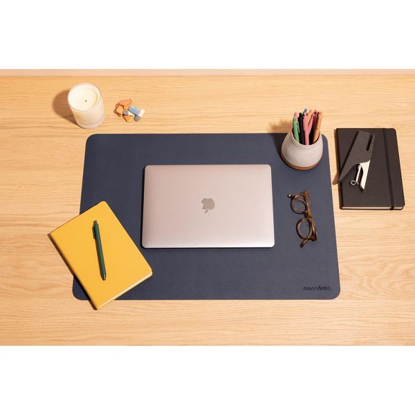 Anecdote Vegan Leather Desk Pad - Large Desk Mat Mouse Pad for Office, Keyboard & Laptop, Easy Clean, Black, 17x23.5