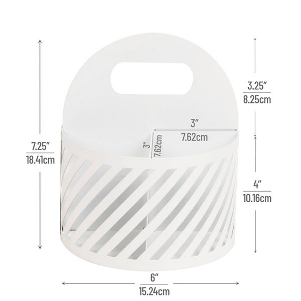 Mind Reader Round Metal Desk Organization Set White