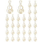 Unique Bargains Home Office Supplies Metal Guitar Shape Funny Cute Decorative Paper Clip 30 Pcs Gold