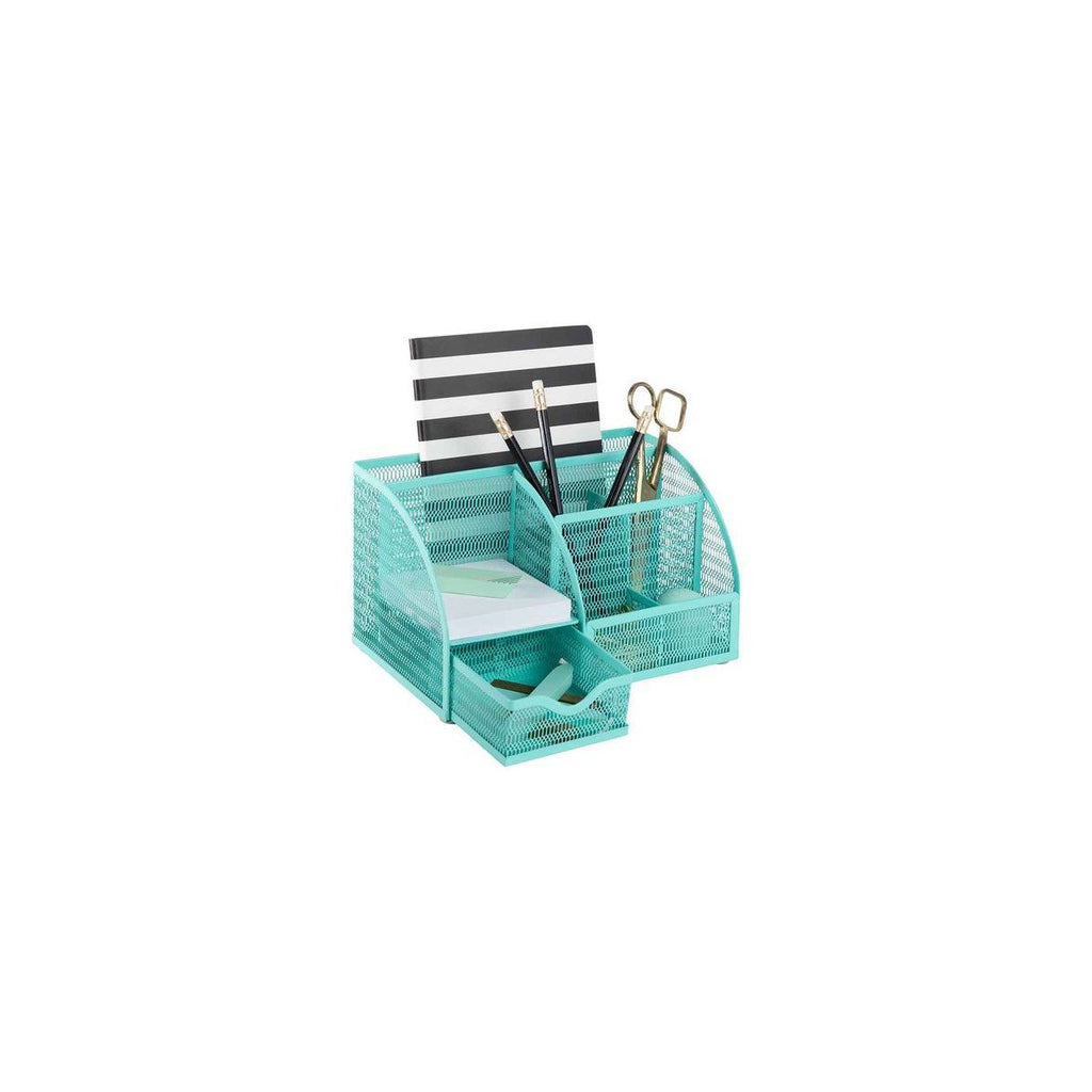Blu Monaco Aqua Desk Organizer - Cute Turquoise Accessories & Stationery Holder for School, Locker, Bedroom or Home