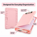 Storage Clipboard 8.5" x 11" with Document Compartment & Pen Slot, Black