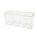 Martha Stewart Kerry Plastic 4 Compartment Pen Holder Office Desktop Organizer with Gold Trim