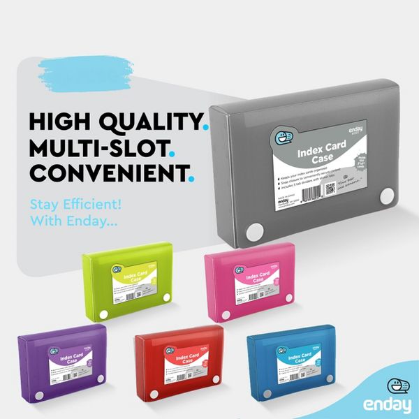 3" X 5" Index Card Case Holds 100 Cards Includes Business Card/Index Holder and 5 Tab Dividers Comes in Blue