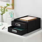 Canvas Desk Drawer Organizer Black - Brightroom™: Office Supplies & Desk Organization, Polyester Canvas, 6" H x 13" D x 9.875" W