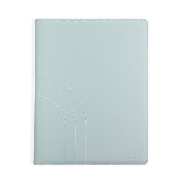 Altitude Padfolio 10"x12.5" Vegan Leather Seafoam Blue Debossed Arch