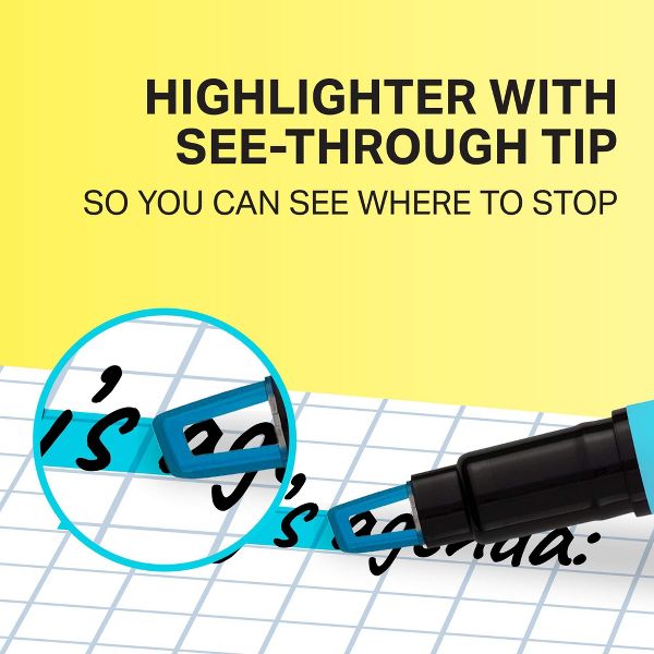 Sharpie Clear View 12pk Highlighters Chisel Tip Multicolored: Bold & Fine Markers for School Supplies