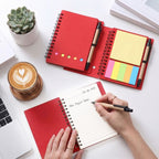 20 Pcs Spiral Notebooks with Sticky Notes & Pens, Kraft Cover Lined Journals with Colored Index Tabs for Office, School & Travel