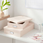 Canvas Desk Storage Box Set of 2 Black - Brightroom™: Office Organization, Polyester Canvas, Desk Organizers, 18"x12.5"x3.75"