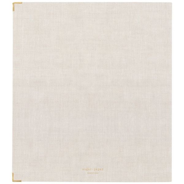 Sugar Paper Essentials 1" Round Ring Binder Flax: Cute Linen Aesthetic Binder with Hard Cover & Internal Pocket