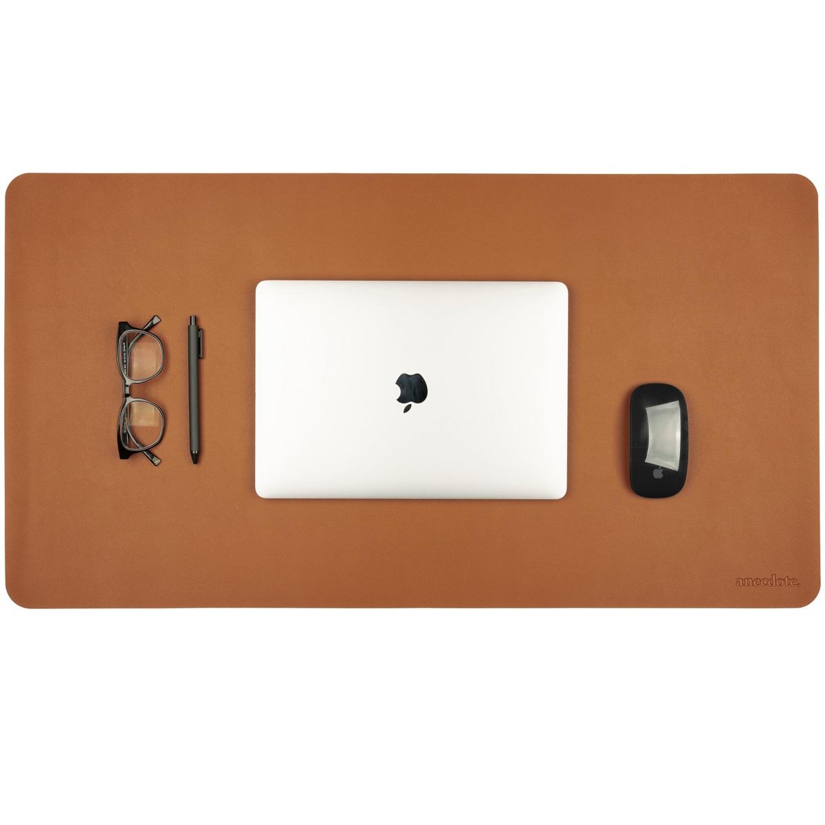 Anecdote Vegan Leather Desk Pad - Large Desk Mat Mouse Pad for Office, Keyboard & Laptop, Easy Clean, Black, 17x23.5