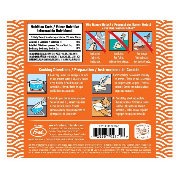 Ramen Blank Notes: Fred & Friends Sticky Notes, Cute Office Supplies, 150 Sheets, 3"x3.5", Uncoated Paper Basics