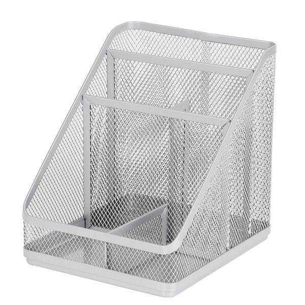 Mesh Medium Desktop Organizer Silver - Brightroom™: Steel Desk Tool Holder, Office Supplies, 7"x7"x6"