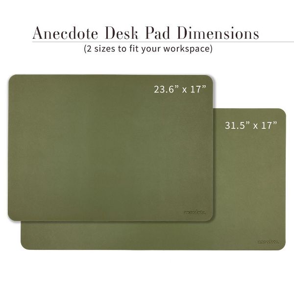 Anecdote Vegan Leather Desk Pad - Large Desk Mat Mouse Pad for Office, Keyboard & Laptop, Easy Clean, Black, 17x23.5