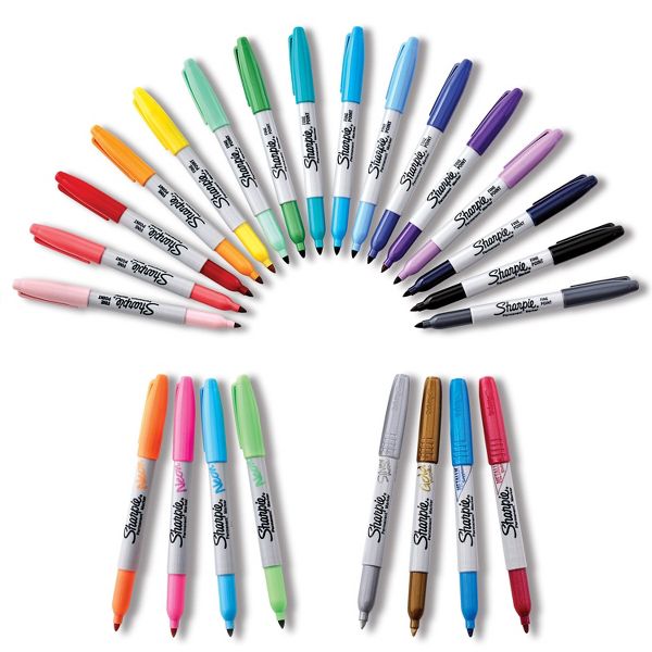 Sharpie 24pk Permanent Markers Fine Tip Multicolored: Art & Stationery, Office Supplies, Fine Point, Ages 8+