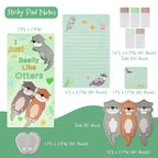 Wrapables Sticky Notes Set, Memo Notepads, Book Tabs, Page Markers, Sticky Notes, Home and Office Supplies (440 Sheets Total), Otters