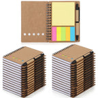 30PCS Spiral Notebook Set with Lined Paper - Portable Pocket Size - Includes Free Eco-friendly Ballpoint Pens, Sticky Notes, 5-Color Bookmarks