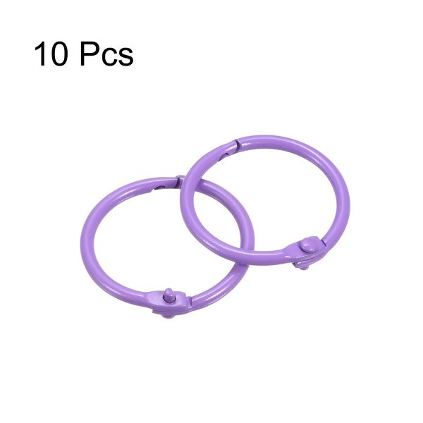Unique Bargains Carbon Steel Office Supplies Loose-Leaf Book Binder Rings 10 Pcs Black