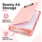 Storage Clipboard 8.5" x 11" with Document Compartment & Pen Slot, Black
