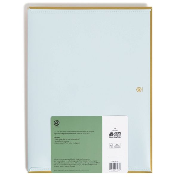 U Brands 3ct Poly Document Holders with Snap Cover Pastels: Office Supplies File Organizer & Document Sorter
