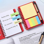 20 Pcs Spiral Notebooks with Sticky Notes & Pens, Kraft Cover Lined Journals with Colored Index Tabs for Office, School & Travel