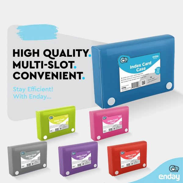 3" X 5" Index Card Case Holds 100 Cards Includes Business Card/Index Holder and 5 Tab Dividers Comes in Blue