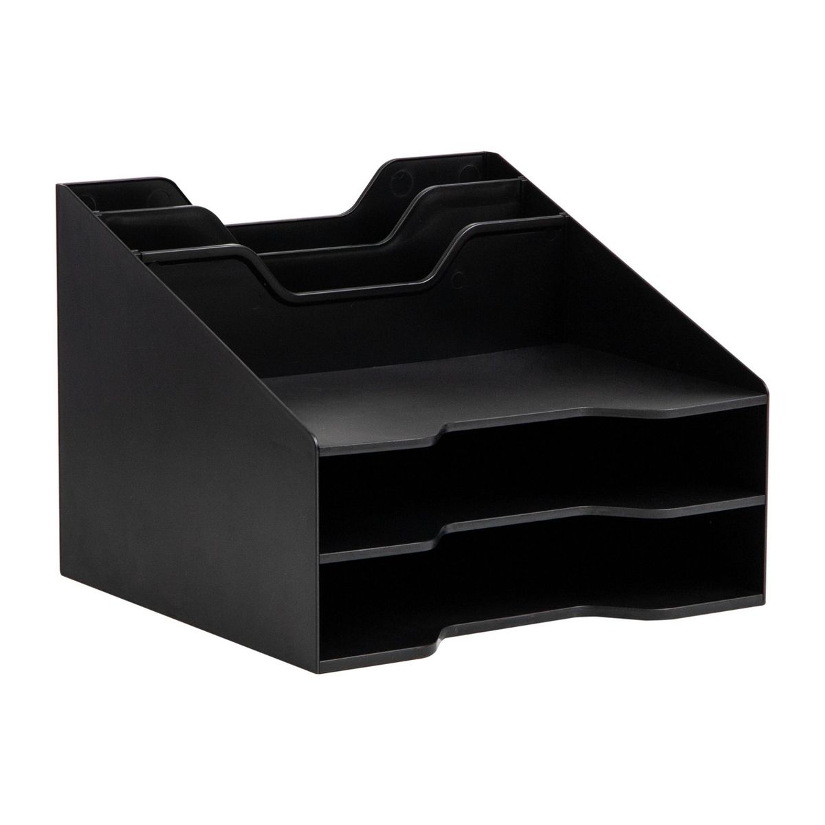 Mind Reader 3-Tier Plastic Desk Organization Set Black