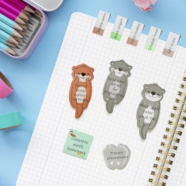 Wrapables Sticky Notes Set, Memo Notepads, Book Tabs, Page Markers, Sticky Notes, Home and Office Supplies (440 Sheets Total), Otters