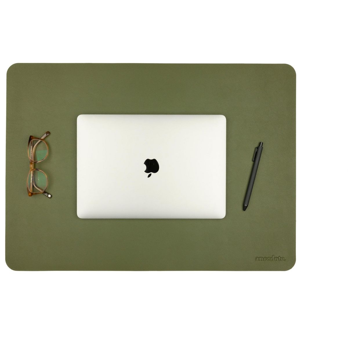 Anecdote Vegan Leather Desk Pad - Large Desk Mat Mouse Pad for Office, Keyboard & Laptop, Easy Clean, Black, 17x23.5