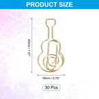 Unique Bargains Home Office Supplies Metal Guitar Shape Funny Cute Decorative Paper Clip 30 Pcs Gold