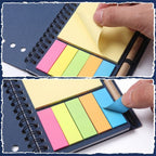 20 Pcs Spiral Notebooks with Sticky Notes & Pens, Kraft Cover Lined Journals with Colored Index Tabs for Office, School & Travel