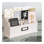 Blu Monaco Light Pink Wooden Mail Organizer - 3-Tier wit Mail Printed on the Front