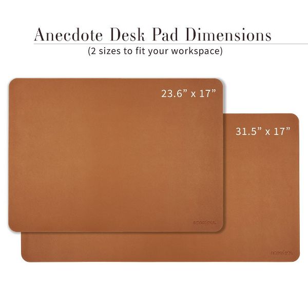 Anecdote Vegan Leather Desk Pad - Large Desk Mat Mouse Pad for Office, Keyboard & Laptop, Easy Clean, Black, 17x23.5