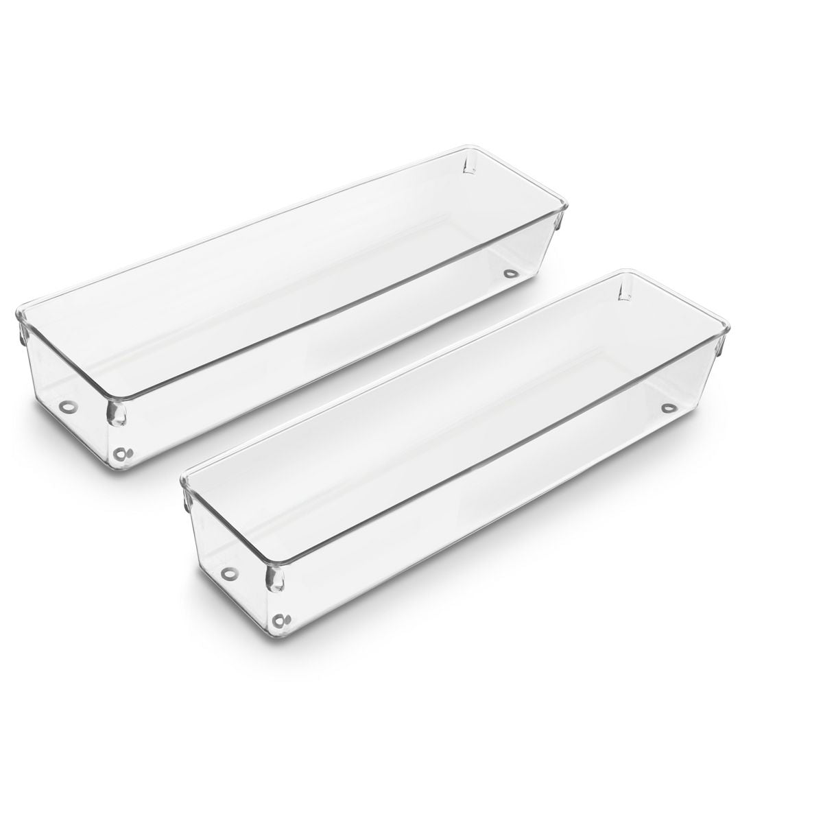 Sorbus 2 Pack Clear Long Drawer Organizers - for Office Supplies, Cosmetics, Accesories & More,