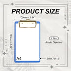Unique Bargains Glitter Design Office Supplies Acrylic Clipboards 6.02 x 3.94 Inch Black 1 Pc