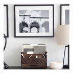 Blu Monaco Black Mail Organizer with Drawer and Gold Handle - Desktop Mail Holder and Office Supplies Storage