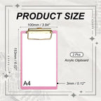 Unique Bargains Glitter Design Office Supplies Acrylic Clipboards 6.02 x 3.94 Inch Black 1 Pc