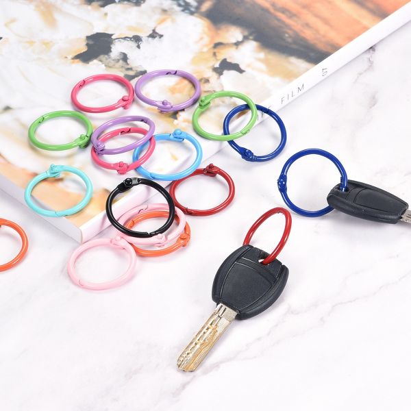 Unique Bargains Carbon Steel Office Supplies Loose-Leaf Book Binder Rings 10 Pcs Black