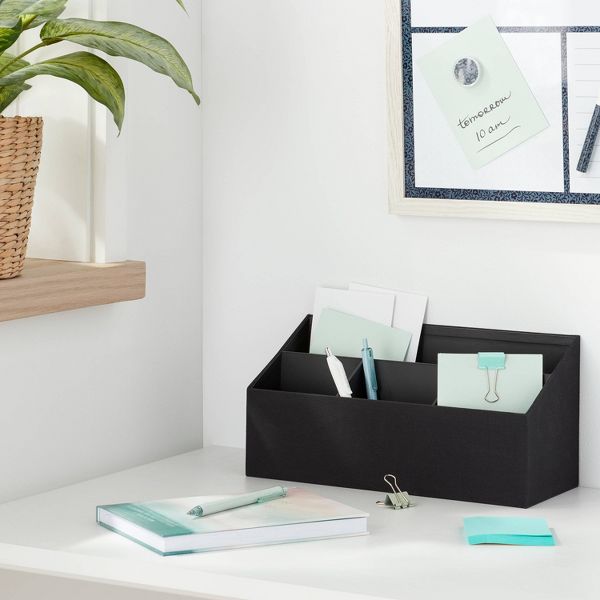 Canvas Desk Tool Holder/Organizer Black - Brightroom™: Desktop & Office Organizers, Polyester Canvas, 12.25" Width