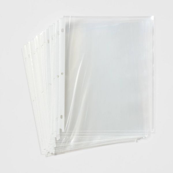 100ct Letter Sheet Protectors Clear - up&up™: Plastic Page Protectors for 8.5x11 Inch Documents, 100 Pack