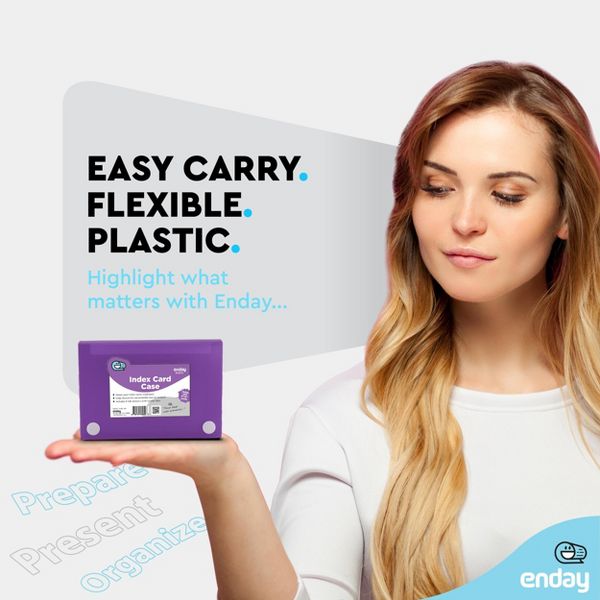 3" X 5" Index Card Case Holds 100 Cards Includes Business Card/Index Holder and 5 Tab Dividers Comes in Blue