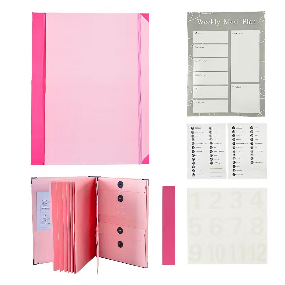 10-Pocket Expanding File Folder Organizer – A4/Letter Size Accordion Document Holder with Elastic Closure & Labels – Durable Acid-Free Paper, Blue