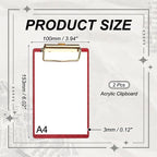 Unique Bargains Glitter Design Office Supplies Acrylic Clipboards 6.02 x 3.94 Inch Black 1 Pc