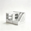 Desktop File Organizer -Paper Sorter with Drawer, PVC Desk Organizer for Office Supplies, Easy Assembly Space Saving Document Holder