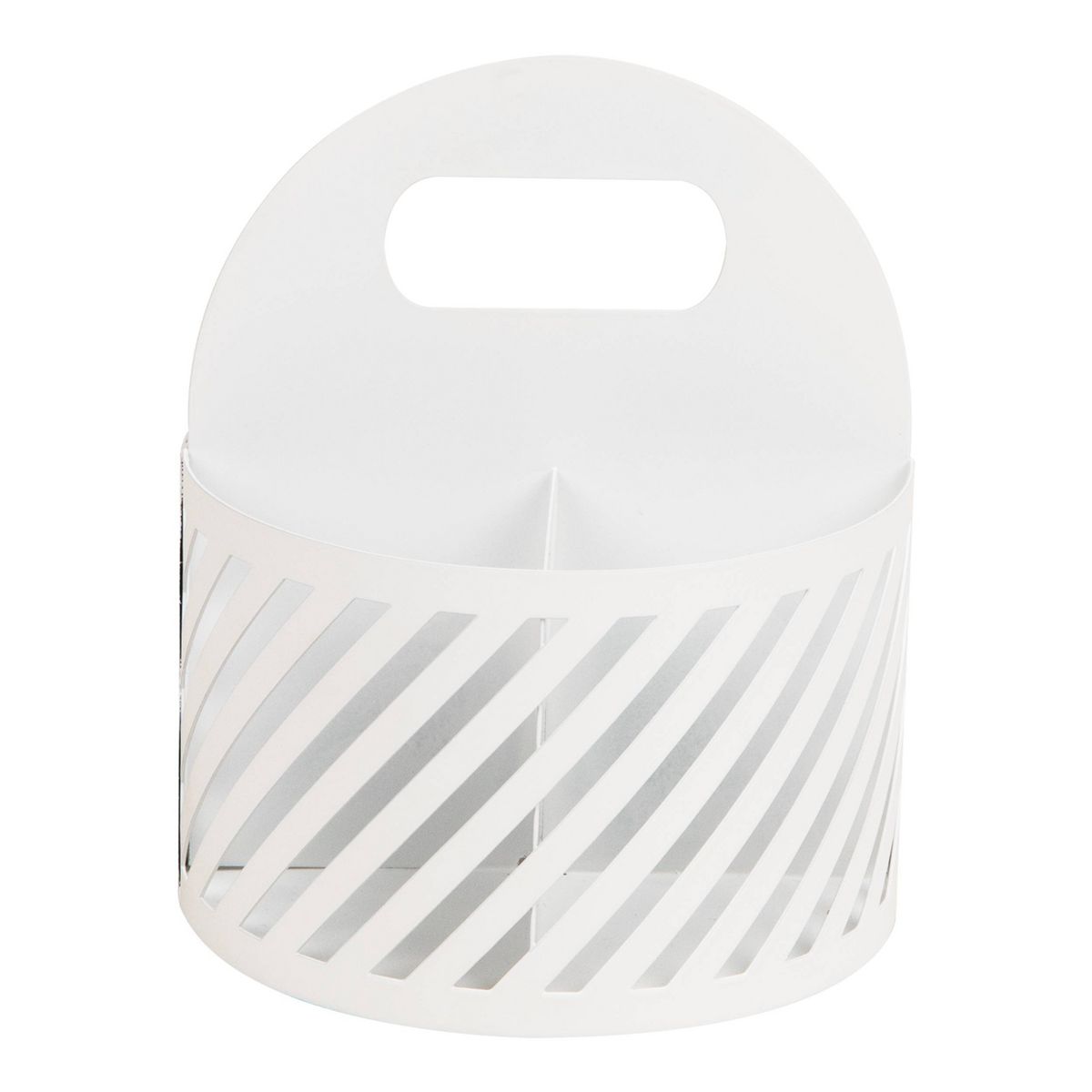 Mind Reader Round Metal Desk Organization Set White