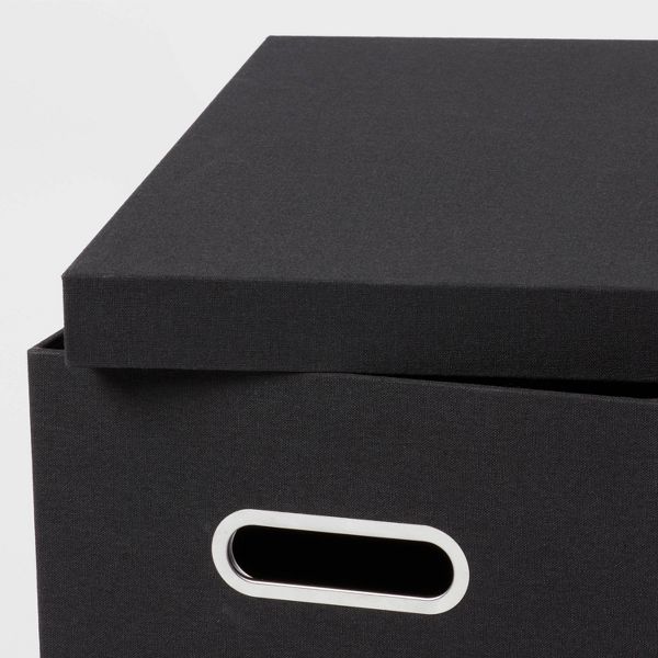 Canvas Hanging File Organizer with Lid Black - Brightroom™