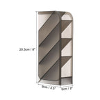Unique Bargains Office Home Supplies 4 Compartments Desk Organizer Pen Holder 3 Pcs Clear Black