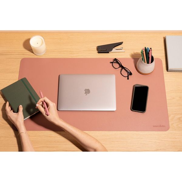 Anecdote Vegan Leather Desk Pad - Large Desk Mat Mouse Pad for Office, Keyboard & Laptop, Easy Clean, Black, 17x23.5
