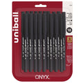 uniball 18ct Onyx Rollerball Pens Black Fine Point 0.7mm Black Ink: Fade-Resistant, School Supplies, Pocket Clip