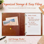 2 Pack Blue Vintage PU Smooth Texture, 3-Hole Ring Binder , Durable Retro Elegant Professional Office School Business Three-Ring Binder