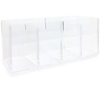 Isaac Jacobs 4-Compartment Clear Acrylic Organizer- Makeup Brush Holder- Storage Solution- Office, Bathroom, Kitchen Supplies and More